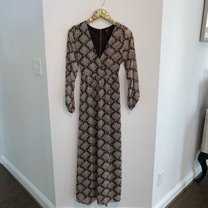 Brown kimono maxi dress